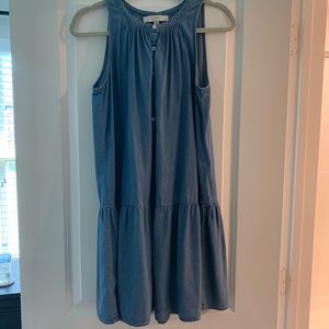 Loft drop waist chambray dress